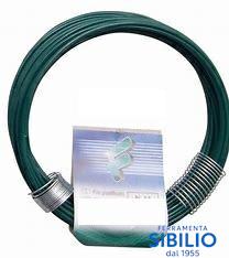 FILO ZINCATO PLASTICATO VERDE DA 12=2.20mm ROTOLO DA MT 9 FP12