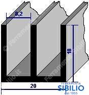 CANALINO DOPPIO OXORO 1505 ASTA DA MT 2