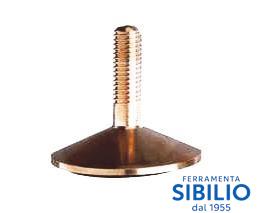 PIEDE LIVELLATORE OTTONE FISSI A/101 DA 10MAX50 C/GOMMA 10MA