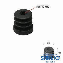 A/462 TAPPO NERO GOMMA FIL.10MA d.25
