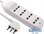 MULTIPRESA BIVALENTE  4P+CAVO BIANCO   62013