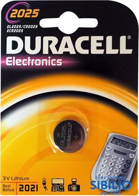 BATTERIA A BOTTONE ELECTRONICS  CR2025  DU21B2  CF=2pz durac