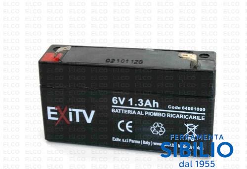 BATTERIA AL PIOMBO 1.3 Ah 6V ART elc30/04500