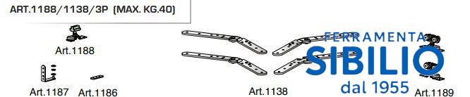 KIT PER PORTA A FISARMONICA DA 1/3 PORTE 1188/1138/3P