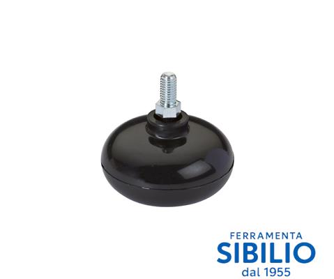 PIEDE RUOTANTE NERO 65X43 CON FILETTO M8X15 A/98 MACO