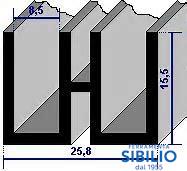 CANALINO DOPPIO ARGENTO 5800 C/DIST ASTA=MT 4