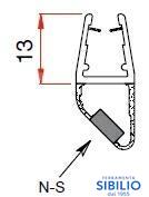 PROFILO BOX DOCCIA MAGNETICO x p/battente CRIS.6/8 h.250  412.2000.G440