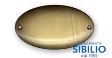 TARGA OVALE B. LONDRA MM.127X70 BRONZO SFUMATO CON SCRITT.