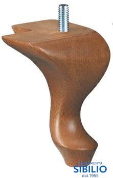 PIEDE IN FAGGIO H.100 D.125X60 CON PERNO 10MA ART 322