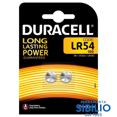 BATTERIA ELECTRONICS LR54 CF=2 pz  DU24  LR54B2  DURACELL