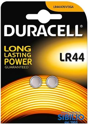 BATTERIA ELECTRONICS LR44 CF=2 pz  DU23  LR44B2  DURACELL