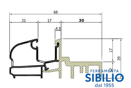 GOCCIOLATOIO ALLUMINIO ST587  ARGENTO ASTE DA MT 6