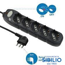 MULTIPRESA UNIVERSALE 5P+CAVO NERA     62065