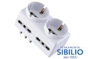 ADATTATORE 2SCHUKO+4 BIV 10/16A   71063