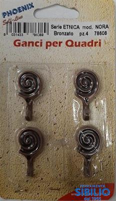 GANCIO PER QUADRI NORA BRONZ. 78608 BLISTER
