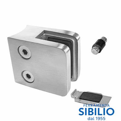 MORSETTO RETTANGOLARE 45X45 X VETRO 8-10MM INOX304 MRS029-4B