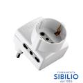 adattatore salvas.schuko+2bival bianco 70025 electraline
