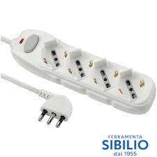 MULTIPRESA UNIVERSALE 5P+CAVO BIANCO   62070