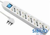 MULTIPRESA UNIVERSALE 6P+CAVO BIANCO   62071