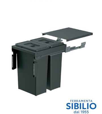 PATTUMIERA QUIBIKA 45 ARDESIA CONFIG 1   97LX/45-1AR inoxa