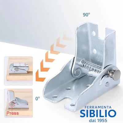 CERNIERE AUTOBLOCCANTI A 90° CON SBLOCCO 60X60X25