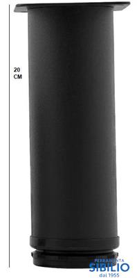 PIEDI PER LETTI IN ACCIAIO H.20 CM D.50 NERO OPACO Virgo