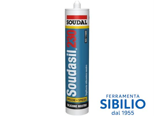 SILICONE 230 TRASPARENTE DA 310ML ART. 112793 SOUDAL PER SPECCHI