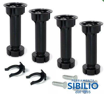 PIEDI PER MOBILI H.10CM PLASTICA NERO CF=4PZ VIRGO