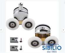 COPPIA MONOBLOCCO OTTONE CROMO 2 RUOTE X BOX DOCCIA SUPERIORE+INFERIO