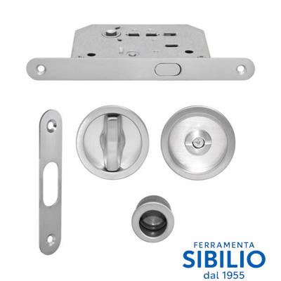 KIT PER PORTE SCORREVOLE TONDO CROMO SAT.+SERR. 3666RMTSEIM FIMET