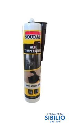 SILICONE ALTE TEMPERATURE NERO DA 310ML. ART. 161085 SOUDAL