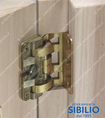 CERNIERA ART 19 MM.50 DOPPIO EFFETTO IN OTTONE CON BASETTA 01.3419.0002