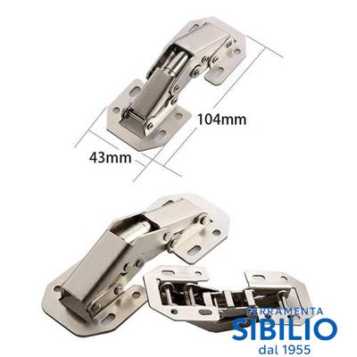 CERNIERA SNODO MULTIPLA ZINCATA DA AVVITARE SOVRAPPOSTA 44x40 VIRGO