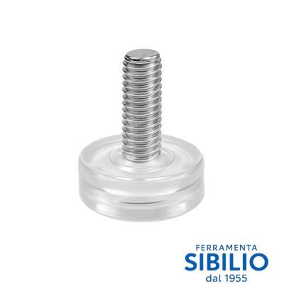 PIEDE LIVELLATORE IN PLASTICA TRASPARENTE D.25 PERNO 8MAX25 VIRGO