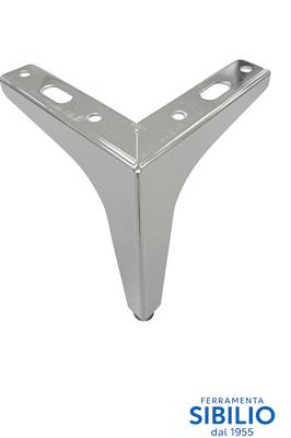 PIEDI X MOBILI H15 CM CROMO PIASTRA AD ANGOLO 10X10 HJ15 VIRGO