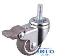 RUOTE POSITANO CROMATE DA 35 C/PERNO 8/20 C/FRENO VIRGO CW404035