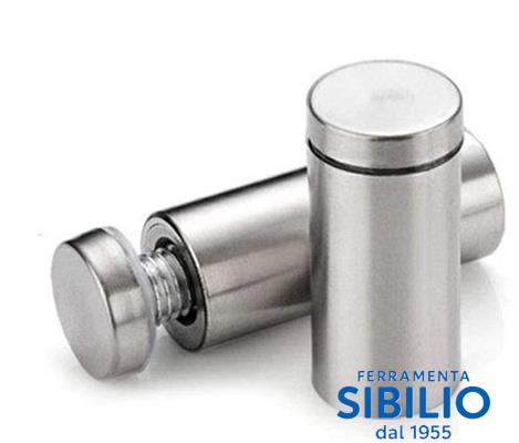 SUPPORTO PER VETRO CROMO SATINATO D.10X20MM virgo