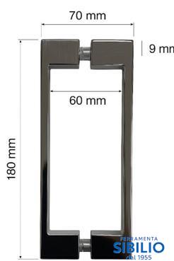 MANIGLIONCINO ACCOPPIATO INT.16CM PER BOX DOCCIA CROMATO VIRGO