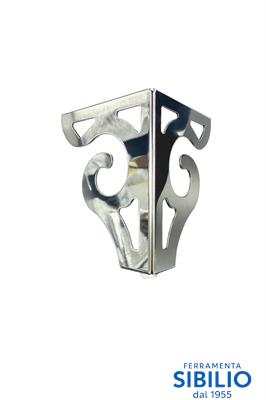 PIEDI PER MOBILI IN METALLO BAROCCO CROMATI H.CM13X8X8 VIRGO