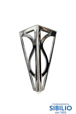 PIEDE TRIANGOLO PER MOBILE IN FERRO CROMATO H.15CM 008D15CP VIRGO