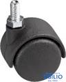 RUOTA PVC NERA D.50 CON PERNO D.8X16