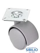 RUOTA PVC GRIGIA D.40 CON PIASTRA 35X35 virgo