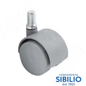 RUOTA PVC GRIGIA D.40 CON PERNO D.8X16 VIRGO