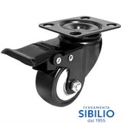 RUOTA BALO NERA C/PIASTRA C/FRENO D.40 VIRGO CW401055