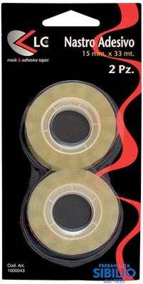 NASTRO ADESIVO 15X33MT TRASP. BLIST. 2PZ 1006501 LC ADESIVI